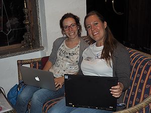 Chiara Volani and Carolina Doerrier working on the DL7 proficiency test.
